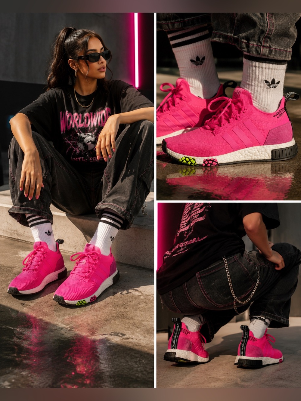 NWT Adidas NMD Racer PK Solar Pink Boost Sneakers Women’s 9.5 Men’s 8